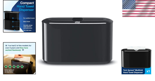 Elegant Bamboo Paper Towel Dispenser - Space-Saving Black Design for H2 Towels