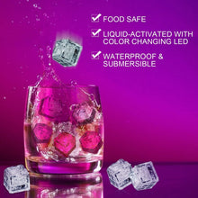 Load image into Gallery viewer, Glow-in-the-Dark Pink LED Ice Cubes - Perfect for Weddings and Celebrations
