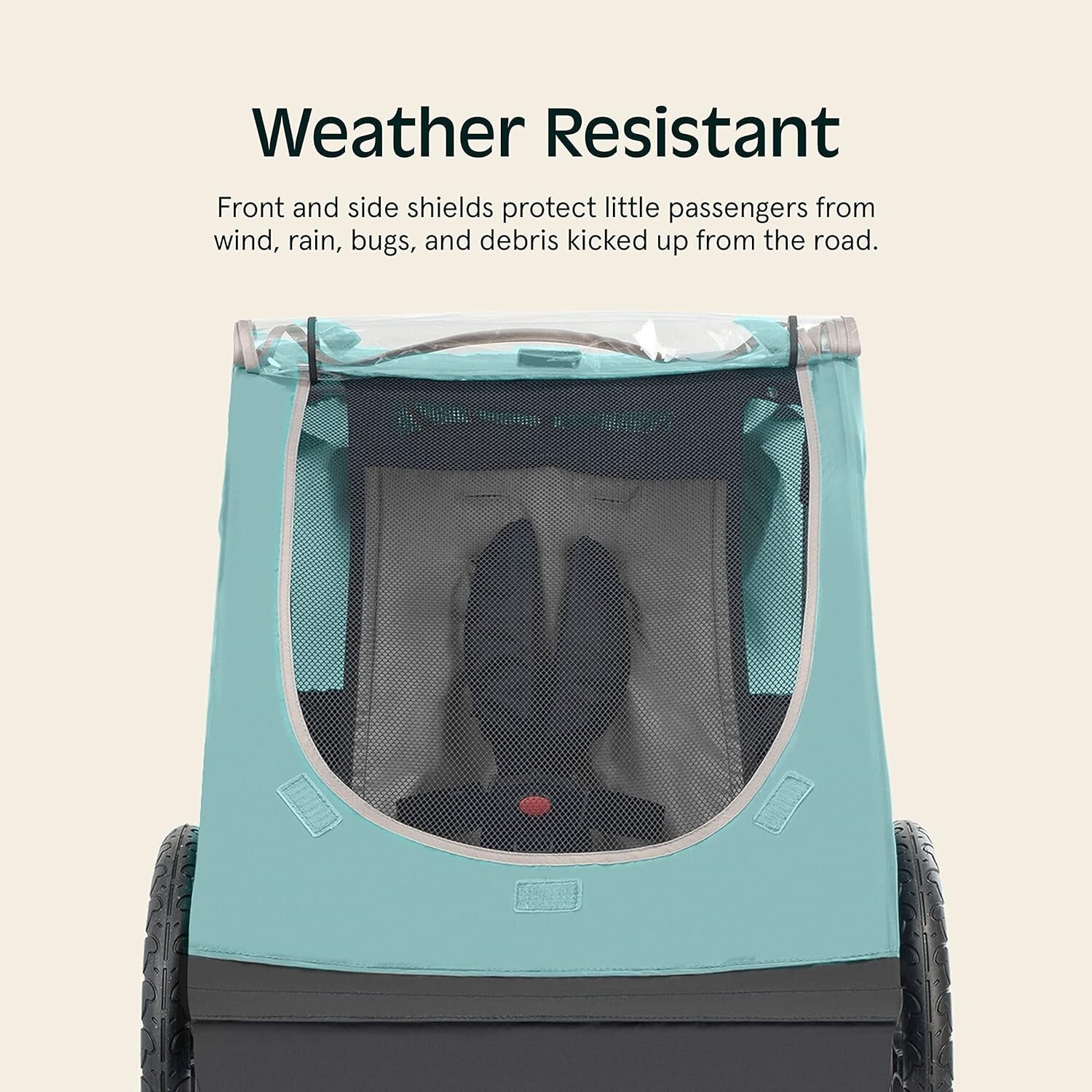 Weather-Resistant Children's Bike Trailer with Reflectors & Rear Storage