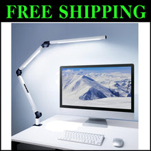 Load image into Gallery viewer, Modern Dual Light Clamp Desk Lamp - Eye-Caring Dimmable LED with Touch Control
