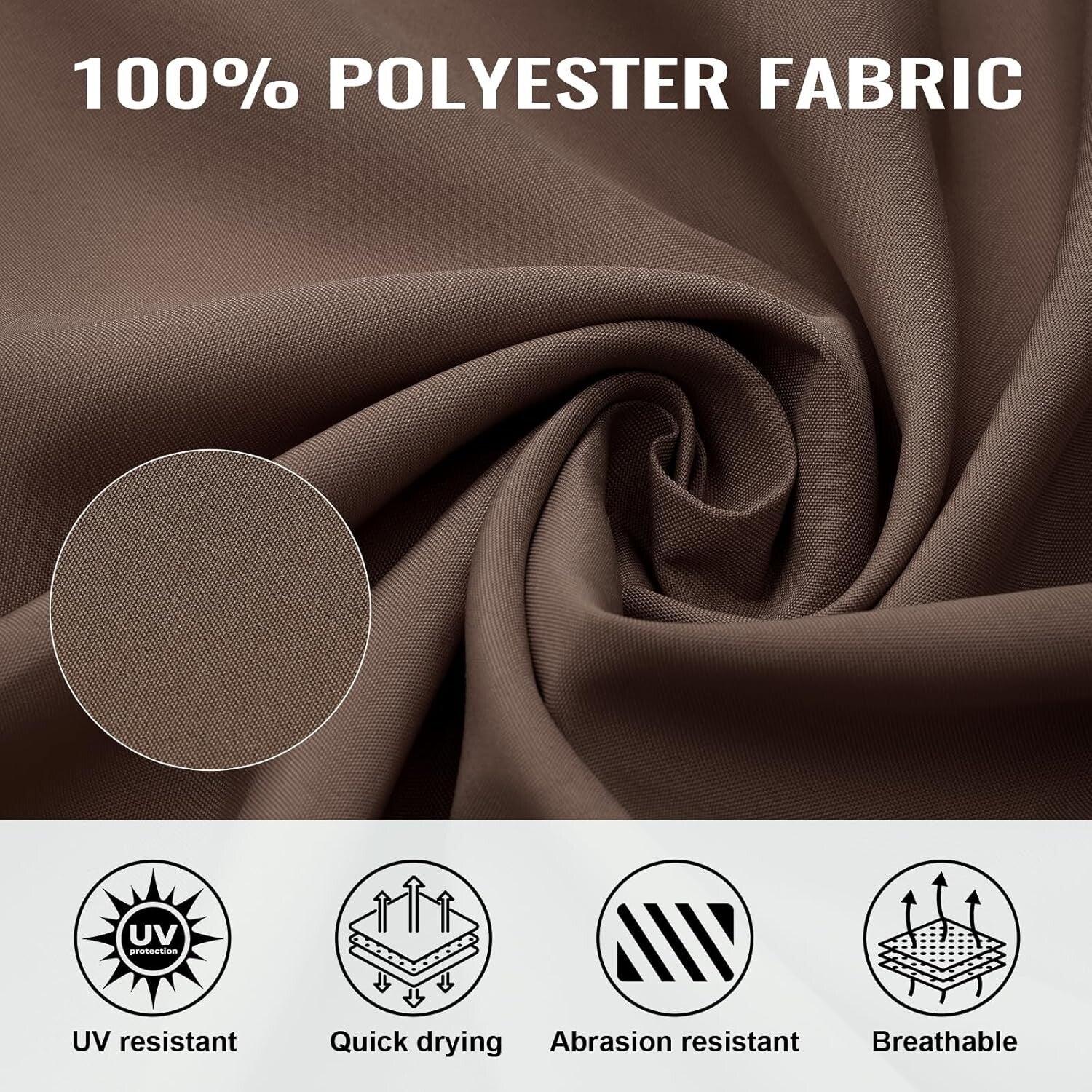 Universal Fit Gazebo Curtains 10' x 12' - Brown & Coffee with Easy Zipper Access