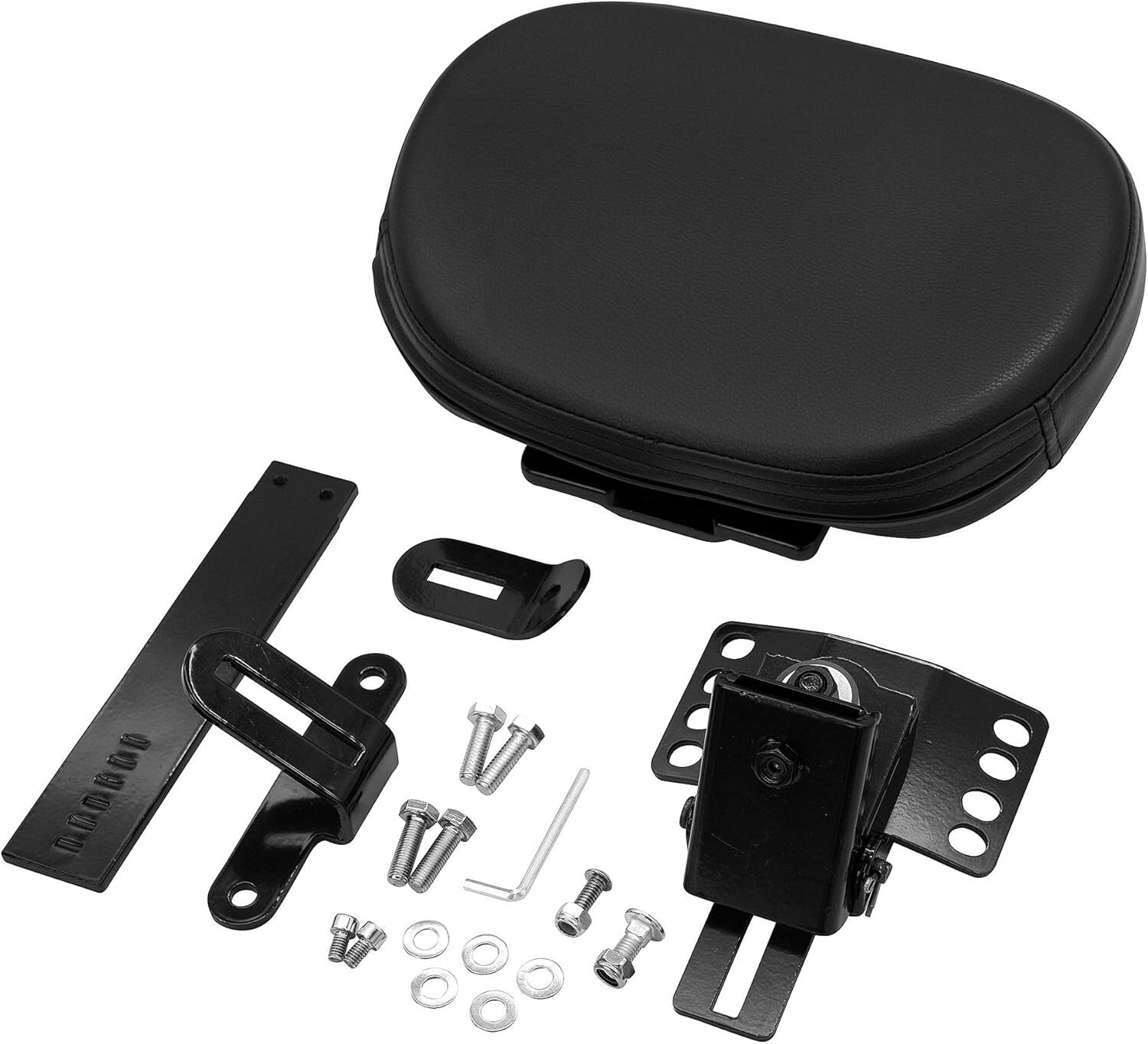Adjustable Plug-in Gloss Black Backrest Kit for Harley Electra Glide 1997-2023