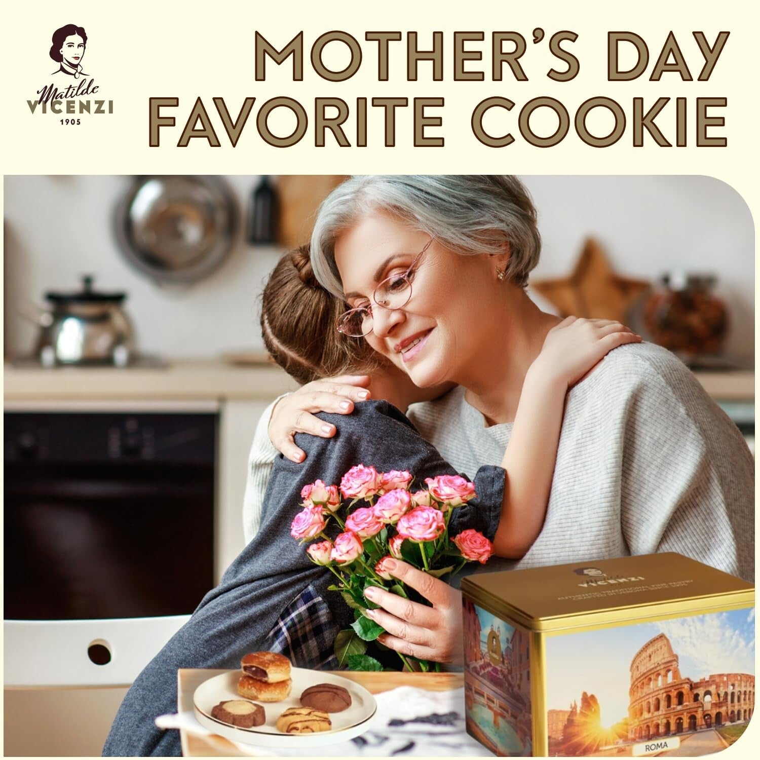 Elegant Matilde Vicenzi Cookie Tin - 32oz Italian Pastry Assortment for Gifts