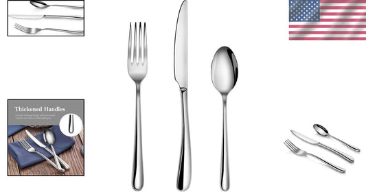 Rain II Mirror Finish Stainless Steel Flatware - Service for 12, 36-Piece Set