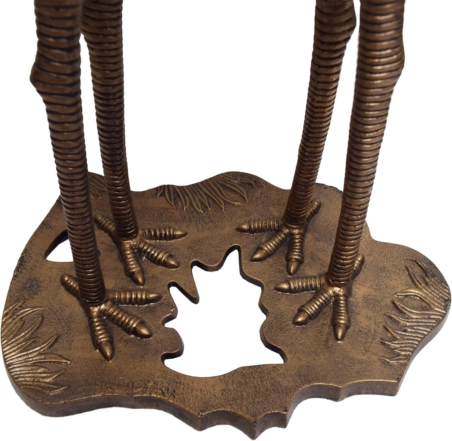 Elegant Antique Bronze Bird Bath with Crane Sculptures - 29 Lbs, Easy Assembly