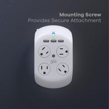 Load image into Gallery viewer, Compact Surge Protector with 4 AC Outlets &amp; 2 USB Ports - EMI/RFI Filtration