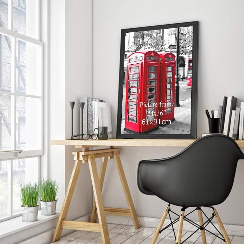 Elegant 24x36 Black Picture Frames - Perfect for Posters & Photos (Set of 7)