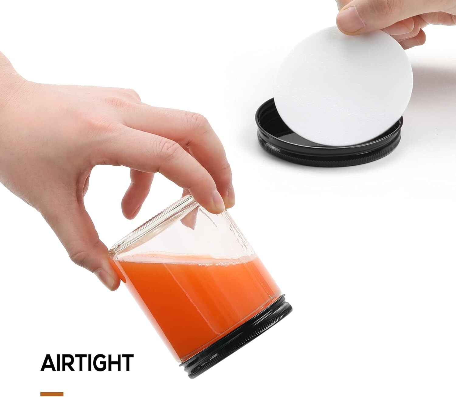 8oz Clear Round Glass Jars with Screw Metal Lids - 24 Pack for Storage & Crafts