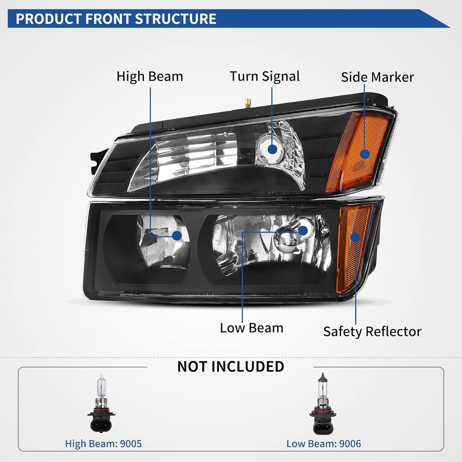 Enhanced Visibility Headlight Assembly for Chevy Avalanche 2002-2006 - Easy Fit