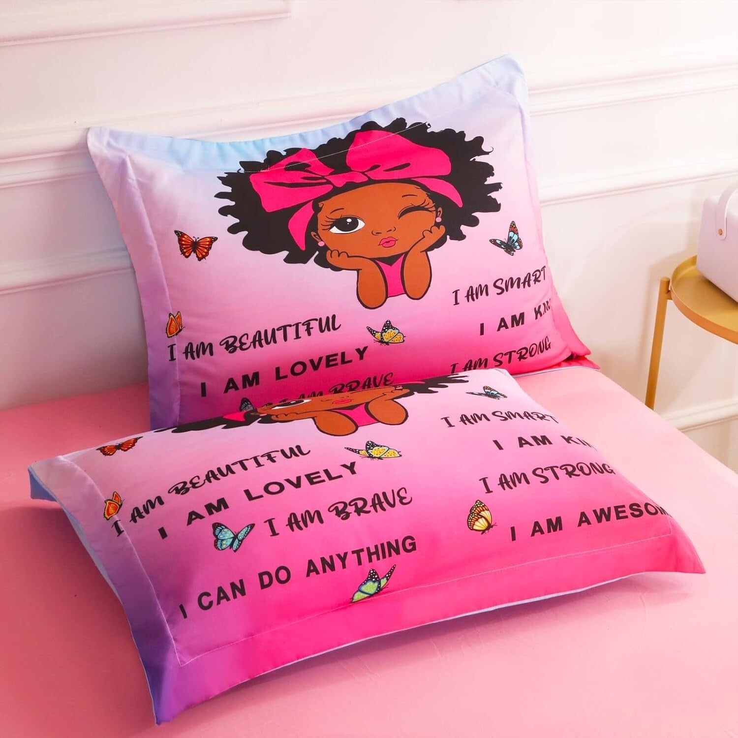 Full Size Black Girls Magic Comforter Set - 7 Piece Teen Bedding Collection