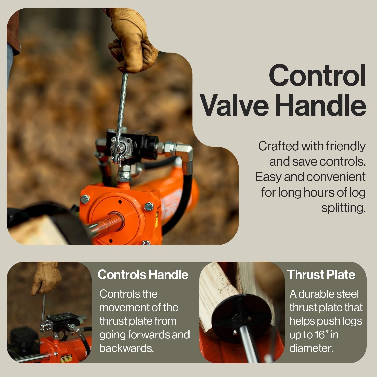 Portable 20 Ton Log Splitter with 7HP Engine for Effortless Firewood Splitting