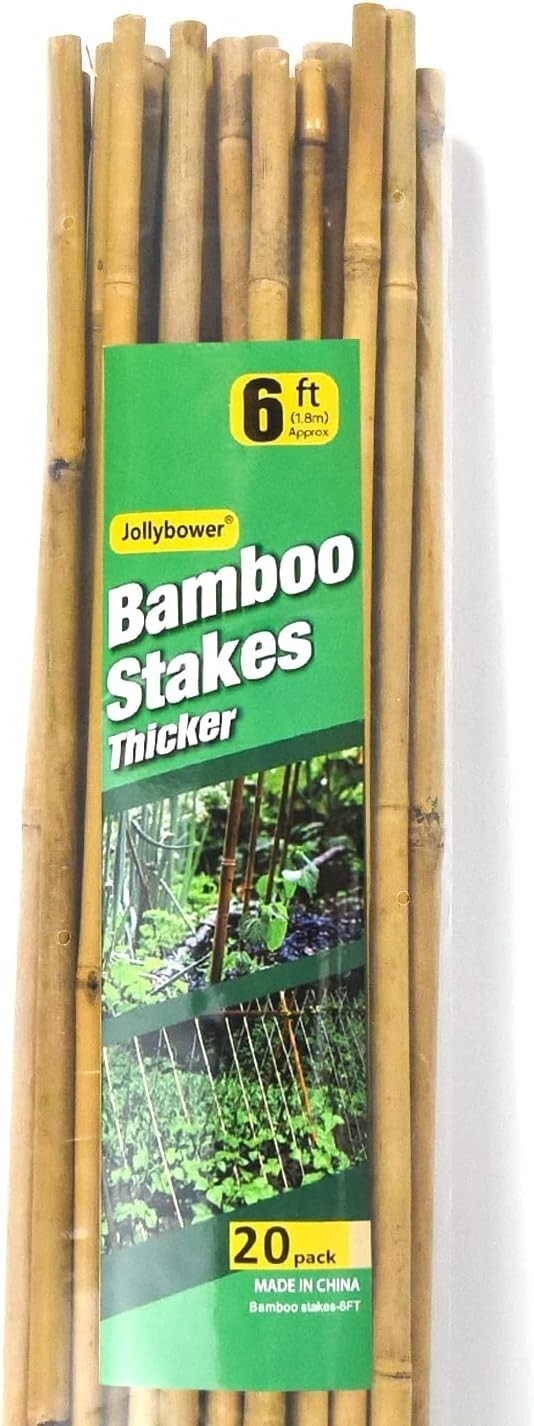 Versatile 20-Pack 6FT Bamboo Stakes for Strong Support & Garden Organization