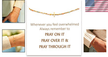 Load image into Gallery viewer, Pray On It Gold-Plated Sterling Silver Cross Bracelet - Perfect Christian Gift