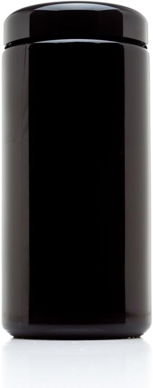 Classic Airtight Glass Jar - 1L UV Black Storage with Screw Top Lid, 3 Pack