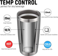 Load image into Gallery viewer, Durable 20oz Double Wall Travel Mug Set with Splash-Proof Lid - 12 Count Silver