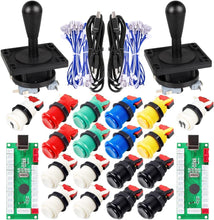 Load image into Gallery viewer, Classic Arcade Game DIY Kit for 2 Players - Complete Joystick &amp; Button Setup