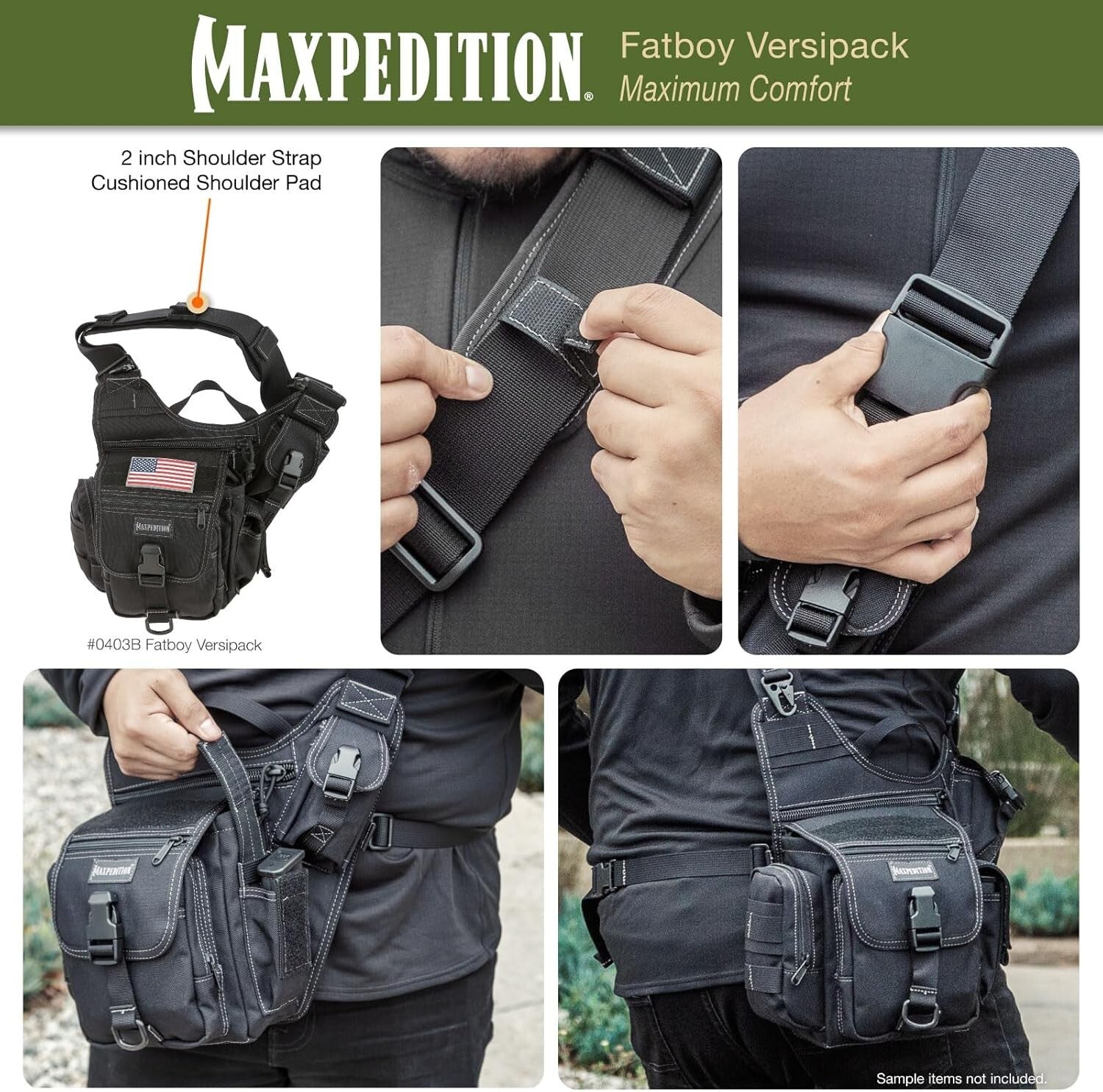 Ergonomic Fatboy Versipack - Stylish Nylon Sling Bag with Quick-Release Buckles