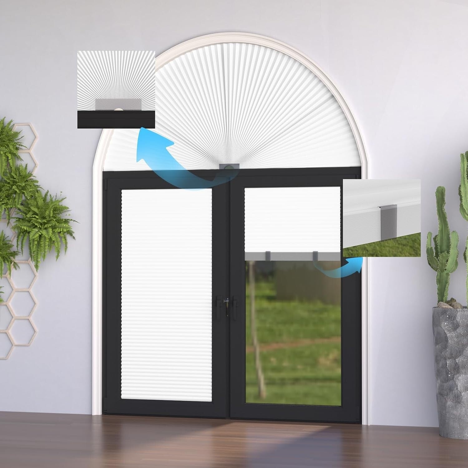 Honeycomb Arch Window Treatments - Cordless Blinds for Perfect Fit Windows