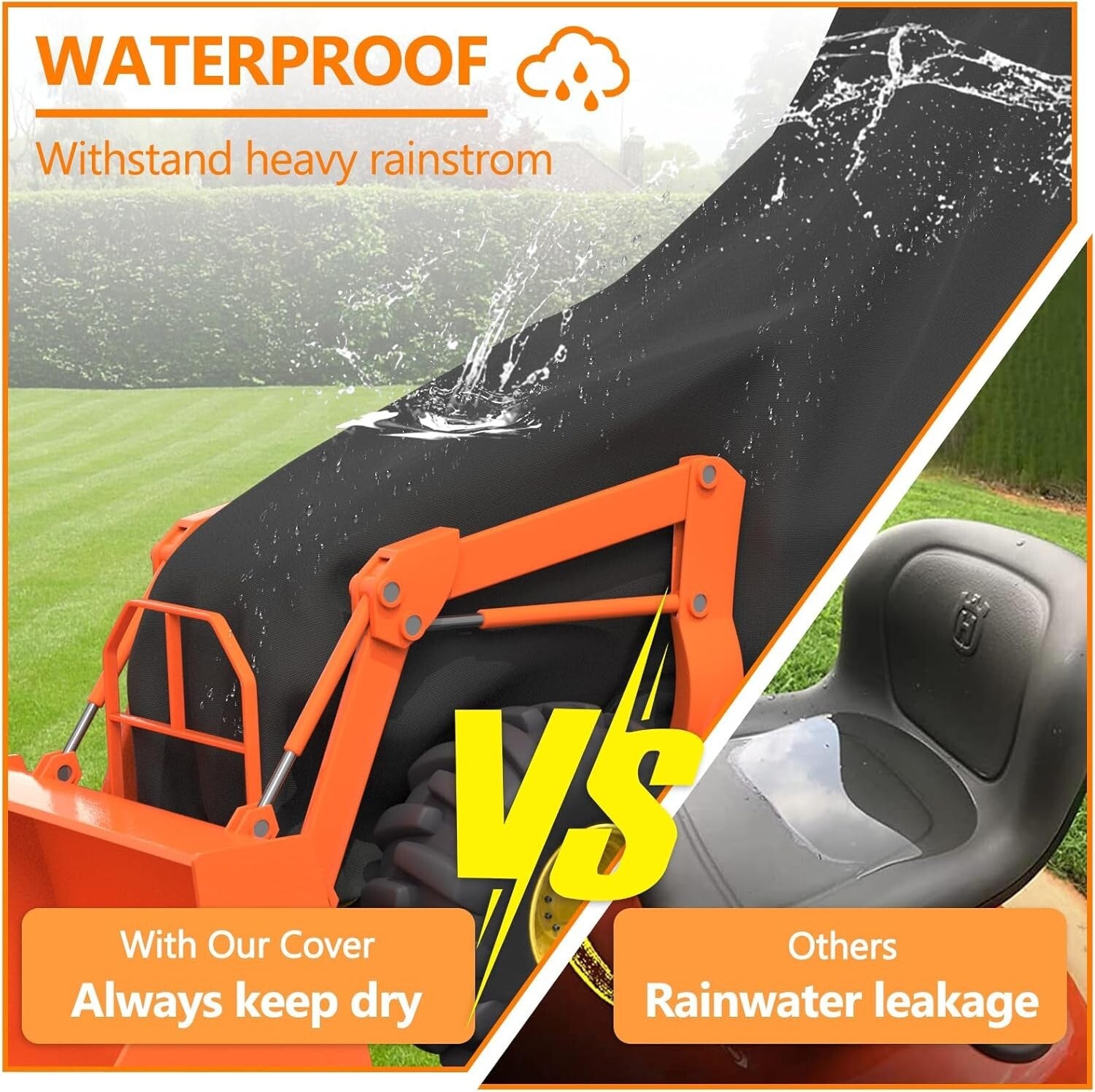 Heavy Duty Waterproof Tractor Cover for Compact Utility Tractors - Universal Fit