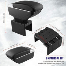 Load image into Gallery viewer, Universal Black Leather Armrest Box with 7 USB Ports &amp; Retractable Cup Holder