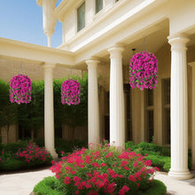 Load image into Gallery viewer, Colorful Faux Silk Hanging Flower Basket - Perfect for Year-Round Outdoor Charm