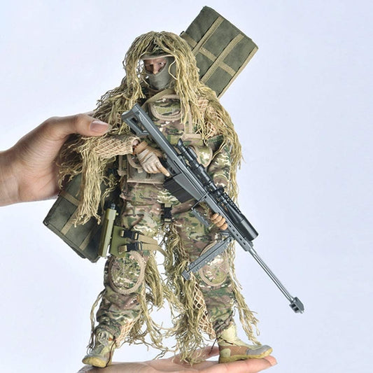 Collectible 12-Inch Camouflage Sniper Figure - Exquisite Details & Accessories