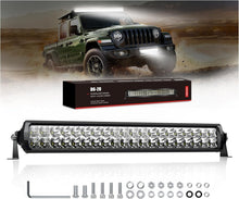 Load image into Gallery viewer, 20 Inch Dual Row LED Light Bar, IP68 Waterproof with Stainless Mounting Brackets