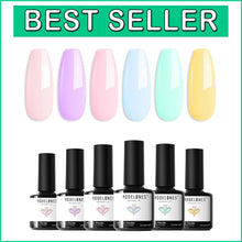 Load image into Gallery viewer, High-Quality Pastel Gel Nail Polish Kit - 6 Dreamy Colors, Long-Lasting &amp; Safe