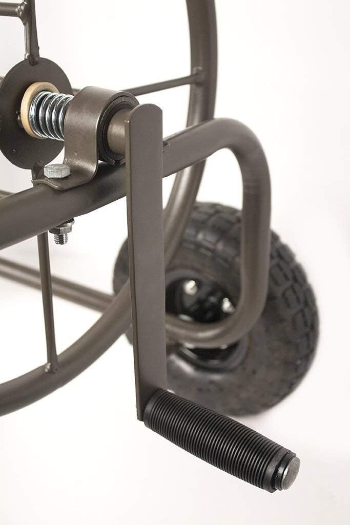 Durable 250' Capacity Water Hose Reel Cart on Four Wheels - Convenient & Stylish