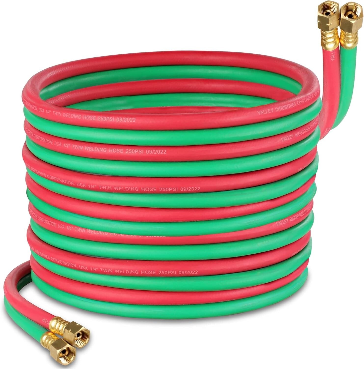50 Foot Twin Oxy Acetylene Hose - Flexible, Abrasion-Resistant for Welders