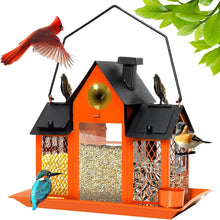 Load image into Gallery viewer, Elegant Hanging Solar Bird Feeder with Water Cup - Ideal for Cardinals &amp; Finches
