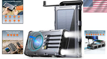 Load image into Gallery viewer, 45800mAh Solar Power Bank with Built-In Cables &amp; Flashlight - Fast Charging