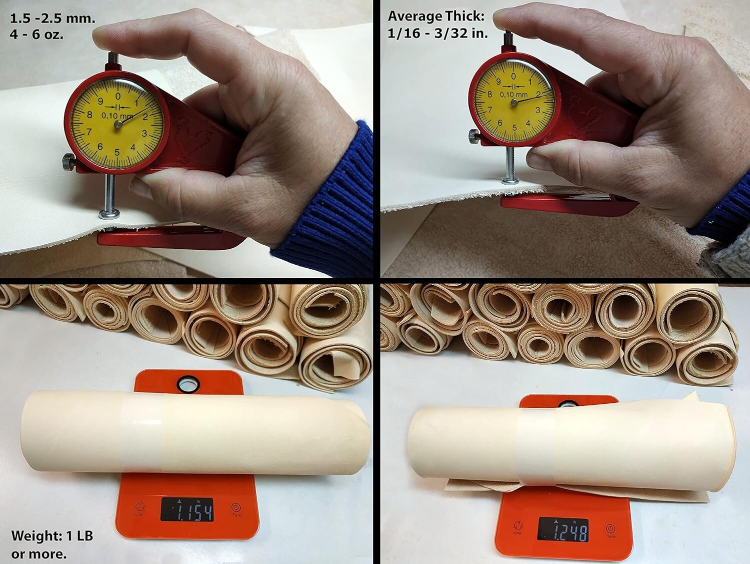 1 LB Veg Tan Leather - Large Pieces and Scraps for Elegant Handcrafted Projects