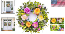 Load image into Gallery viewer, Durable Silk Spring Wreath with Peony &amp; Dahlia - Perfect for Every Occasion