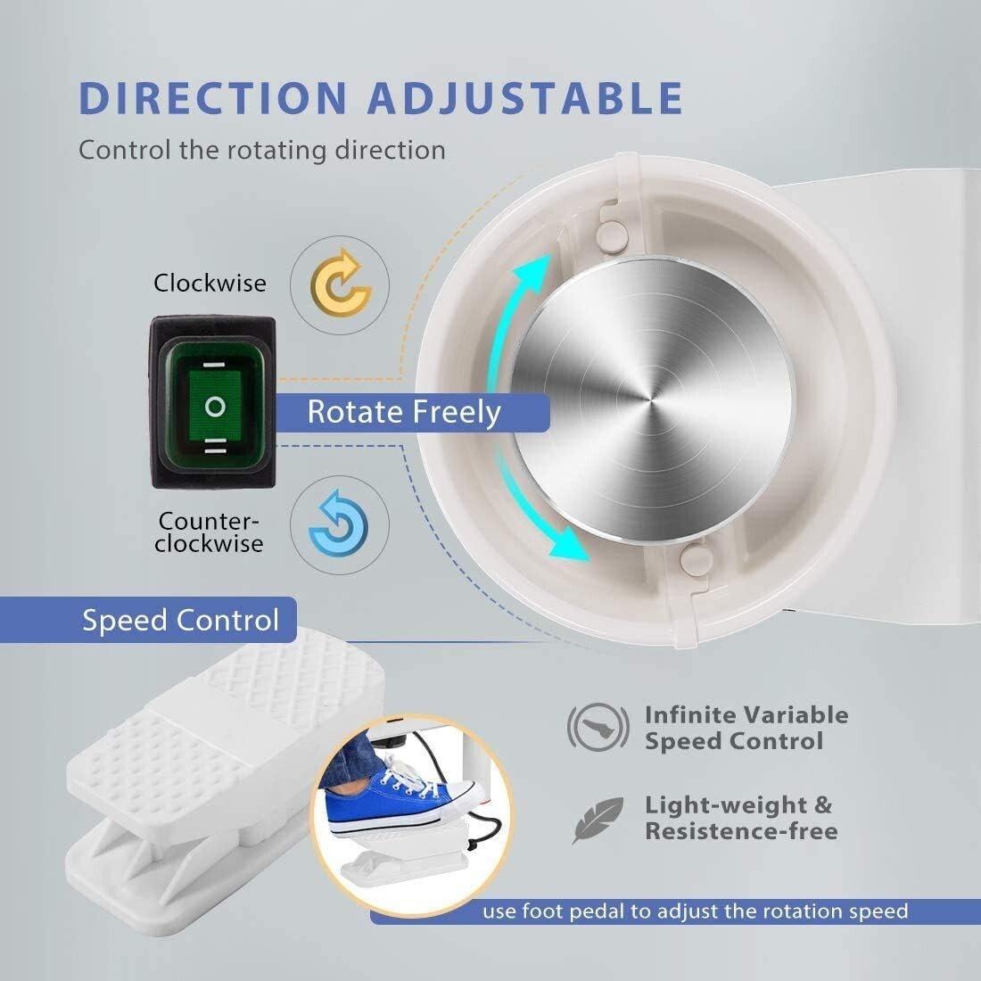 Durable 25CM Pottery Wheel with Brush Motor - Ideal for Craft Studios & Classes