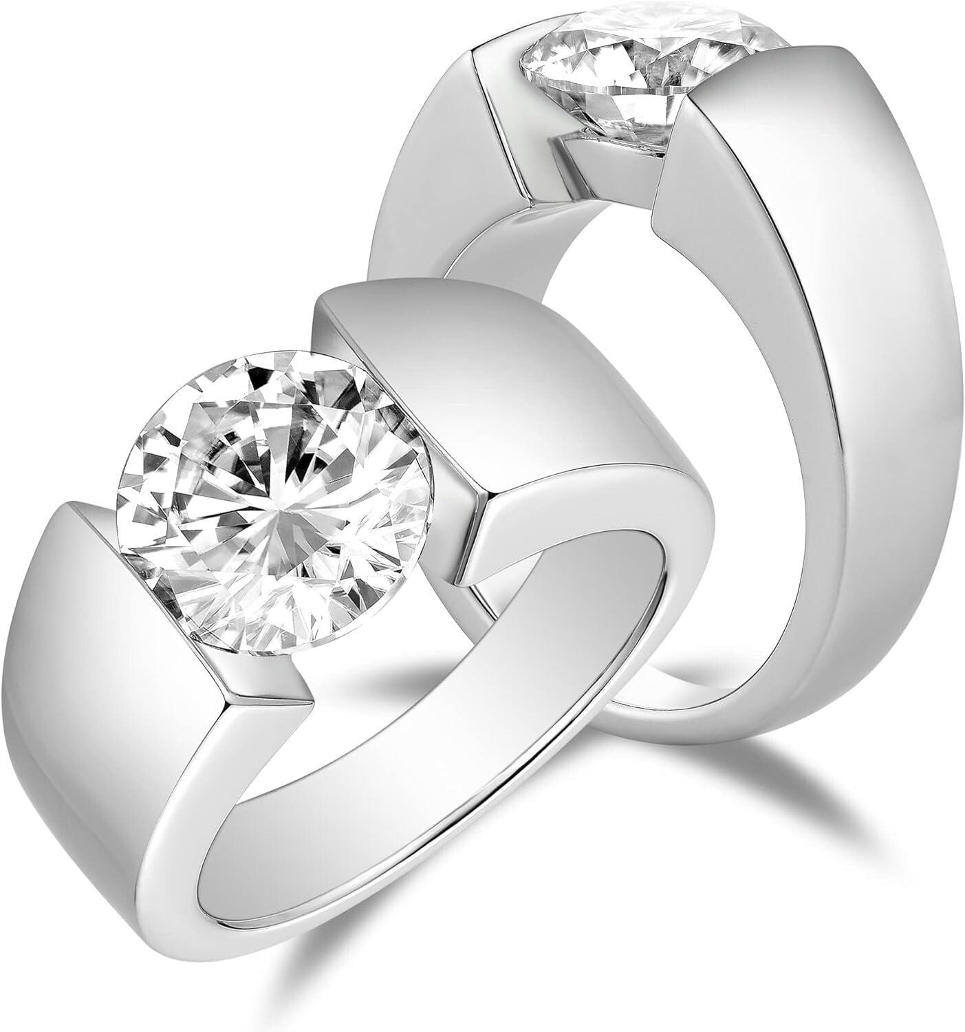 Lab-Grown Moissanite Engagement Ring - Sparkling 3ct Heart Cut, 14k Gold Accent