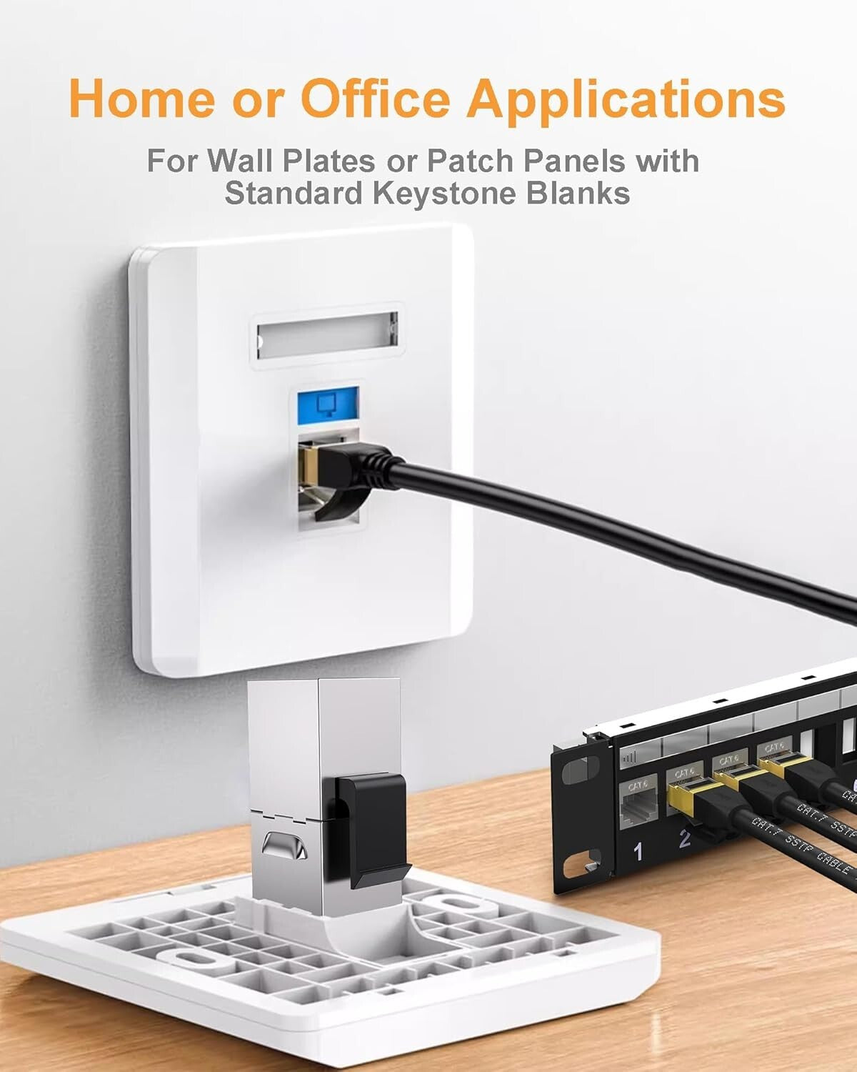 40 Pack Cat6 RJ45 Keystone Jacks - High-Speed Ethernet Couplers for Home Office