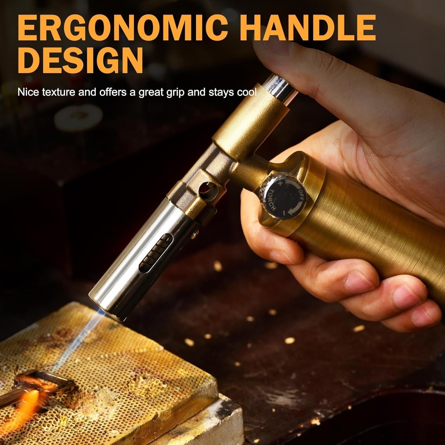 Premium Copper Butane Torch with Continuous Flame - Perfect for BBQ & Crafts