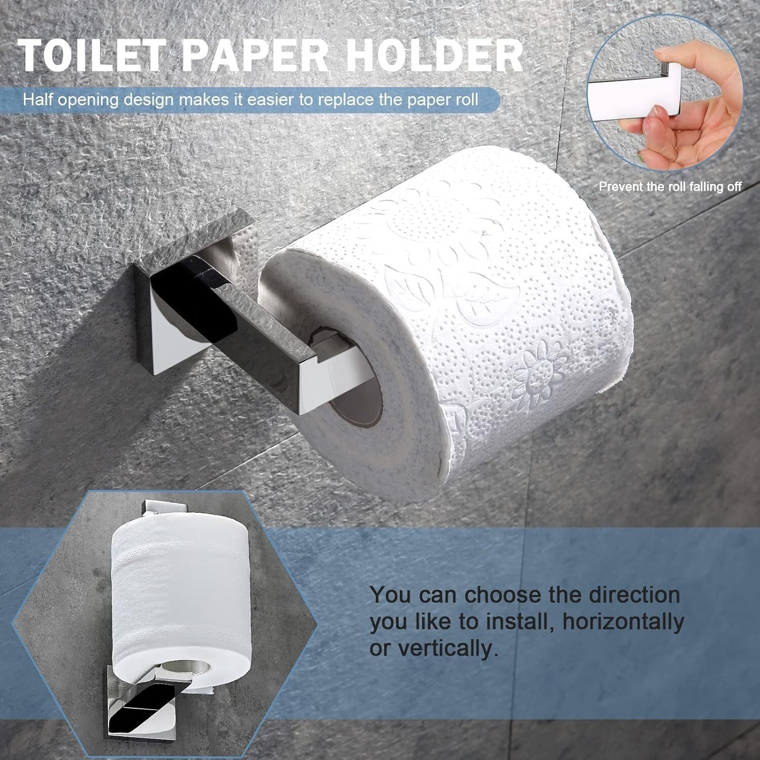 Elegant 4-Piece Wall Mounted Towel Bar Set - Polished Stainless Steel Finish