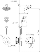 Load image into Gallery viewer, Luxury 8-Inch Rain Shower Faucet Set with Brass Valve Kit in Brushed Nickel