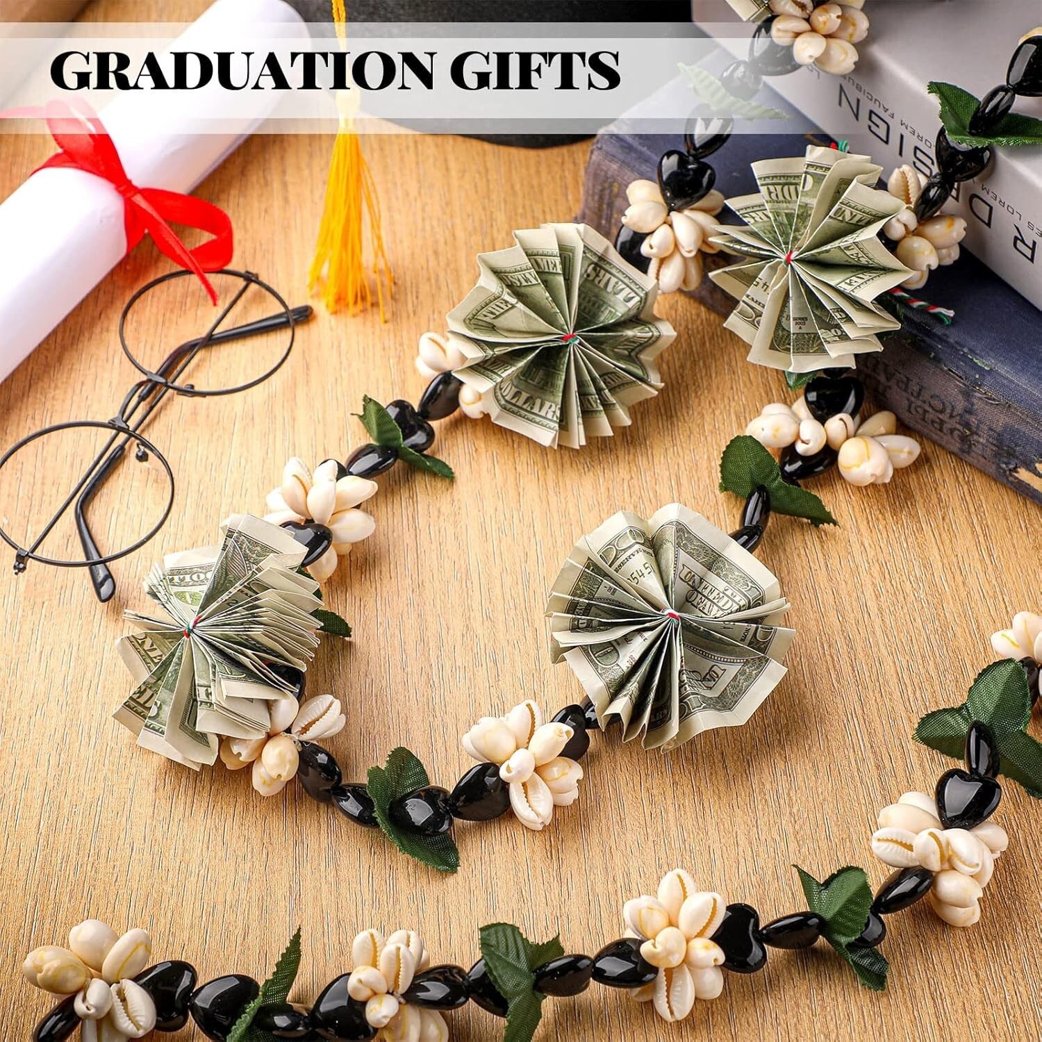 Pack of 6 Adjustable Hawaiian Kukui Nut Leis - 32'' Graduation Accessories