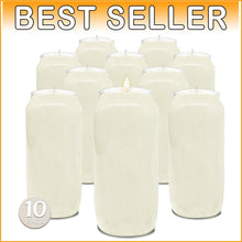 Load image into Gallery viewer, Premium 6" White Pillar Candles - 10 Pack for Elegant Decor &amp; Emergency Lighting