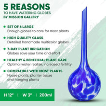 Load image into Gallery viewer, Multicolored 6-Pack of Automatic Plant Watering Globes – 200 ml Each for 7 Days