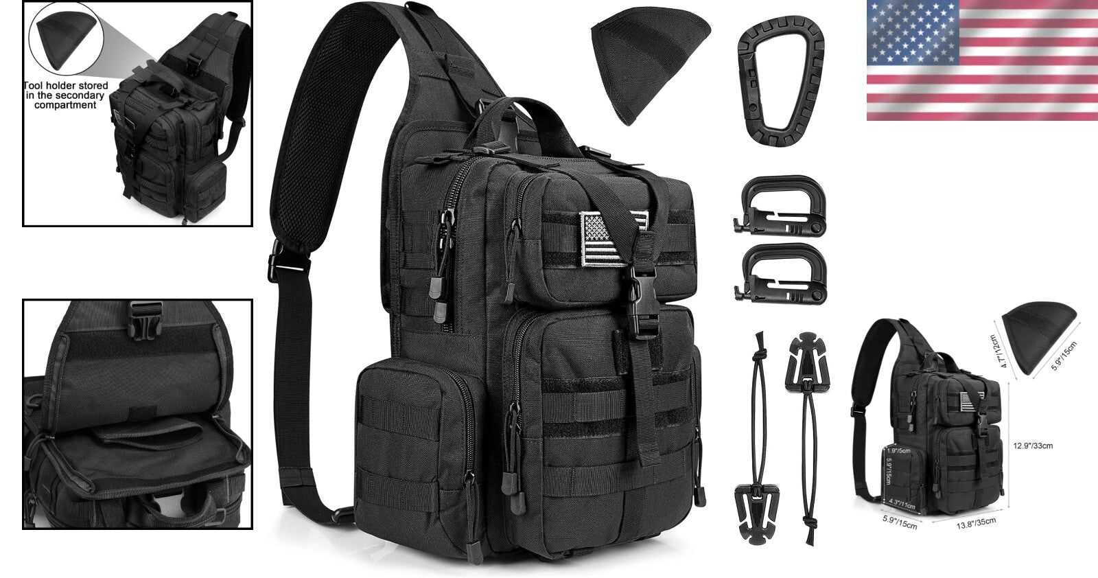 Durable EDC Sling Bag Backpack - Tactical Military Shoulder Bag for Adventures