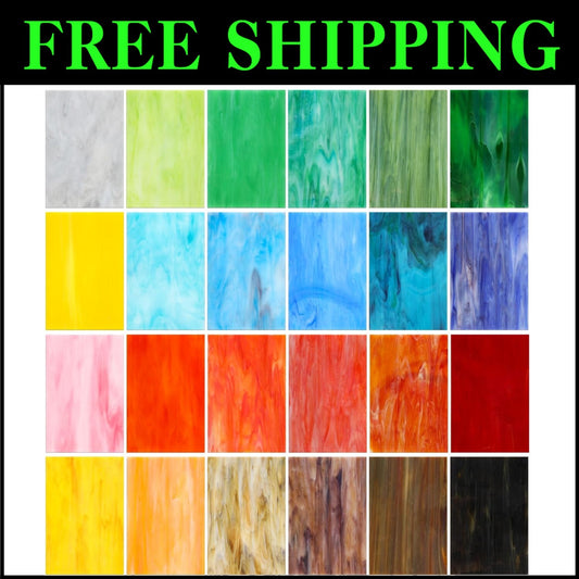 Multicolor Stained Glass Sheets - 24 Pcs 4x6 Inch for Fun Crafting Gatherings