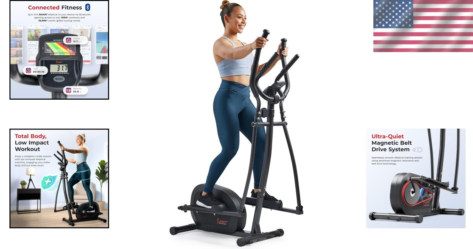 Compact Full-Body Elliptical Cross Trainer - Whisper Quiet with Digital Tracking
