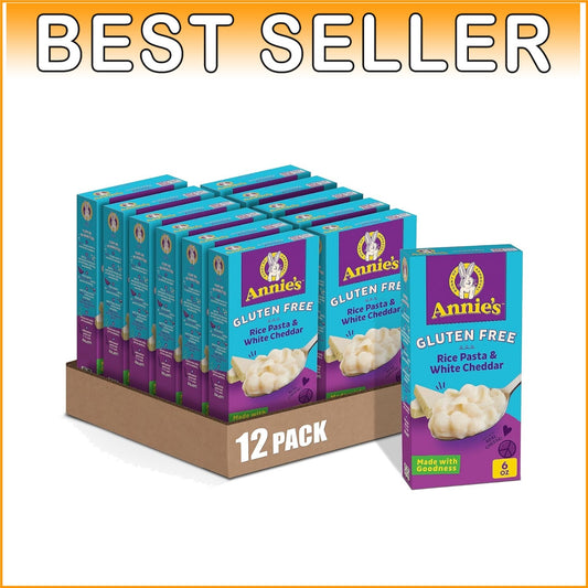 Annie's Rice Pasta Mac and Cheese – Cheerful Gluten-Free Meal, 12 x 6 oz Boxes