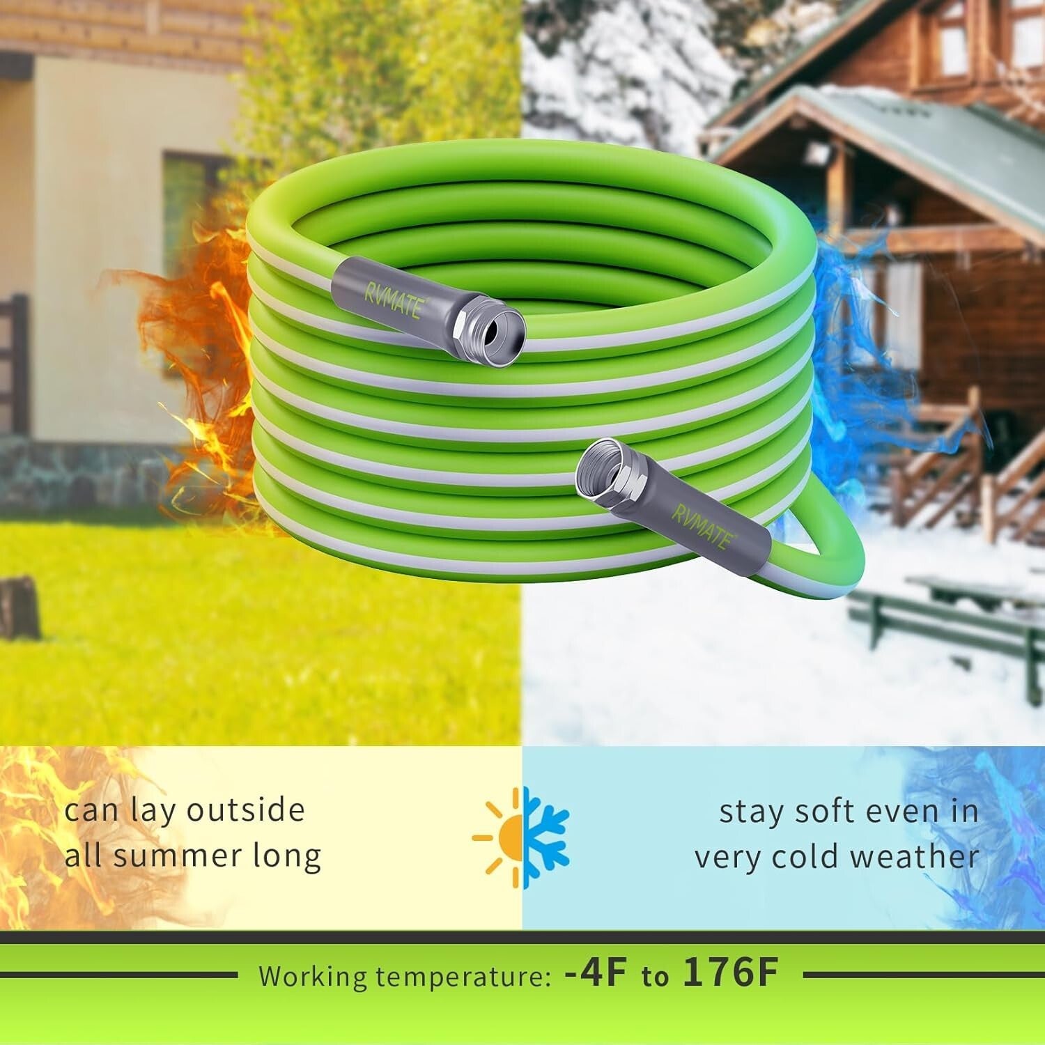 Flexible & Leak-Free 100FT RV Water Hose - Ideal for Camping & Gardening