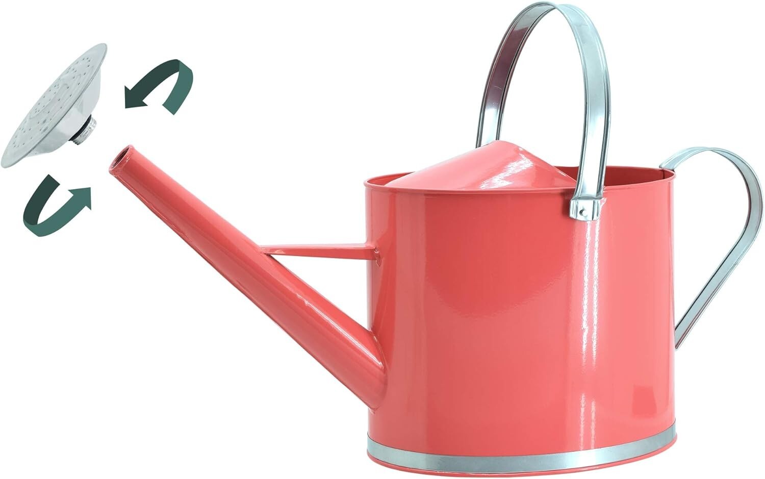 Durable Coral Watering Can - 1.8 Gallon, Perfect for Indoor Plants and Gardens