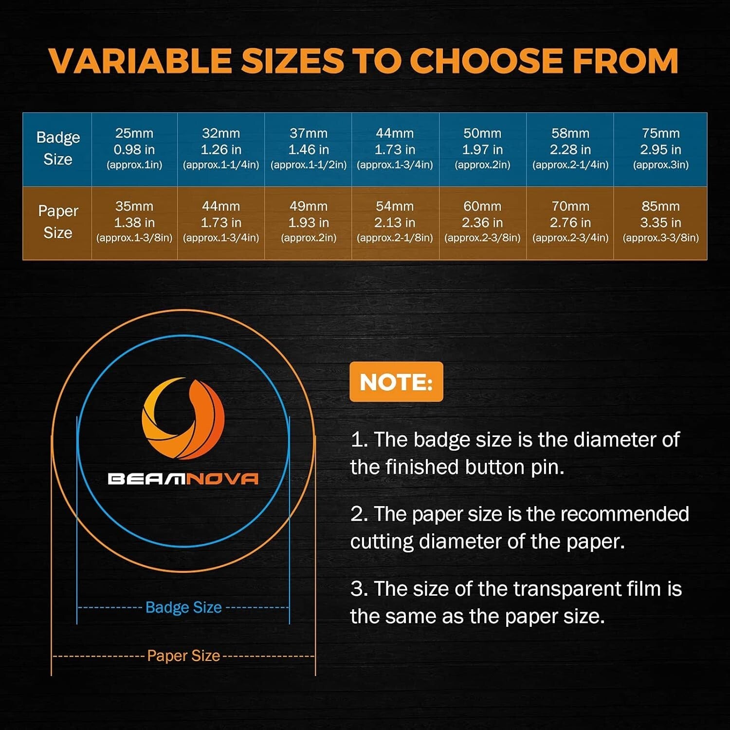 500 DIY Round Button Parts - 2.28 inch Kits for Markets & Creative Projects